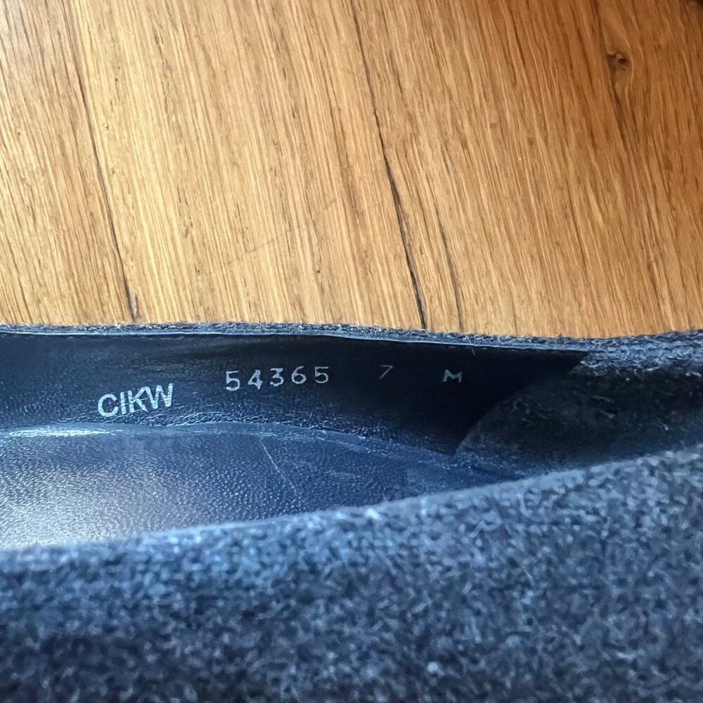 Stuart Weitzman Size 7m Gray Wool Platform Block … - image 6